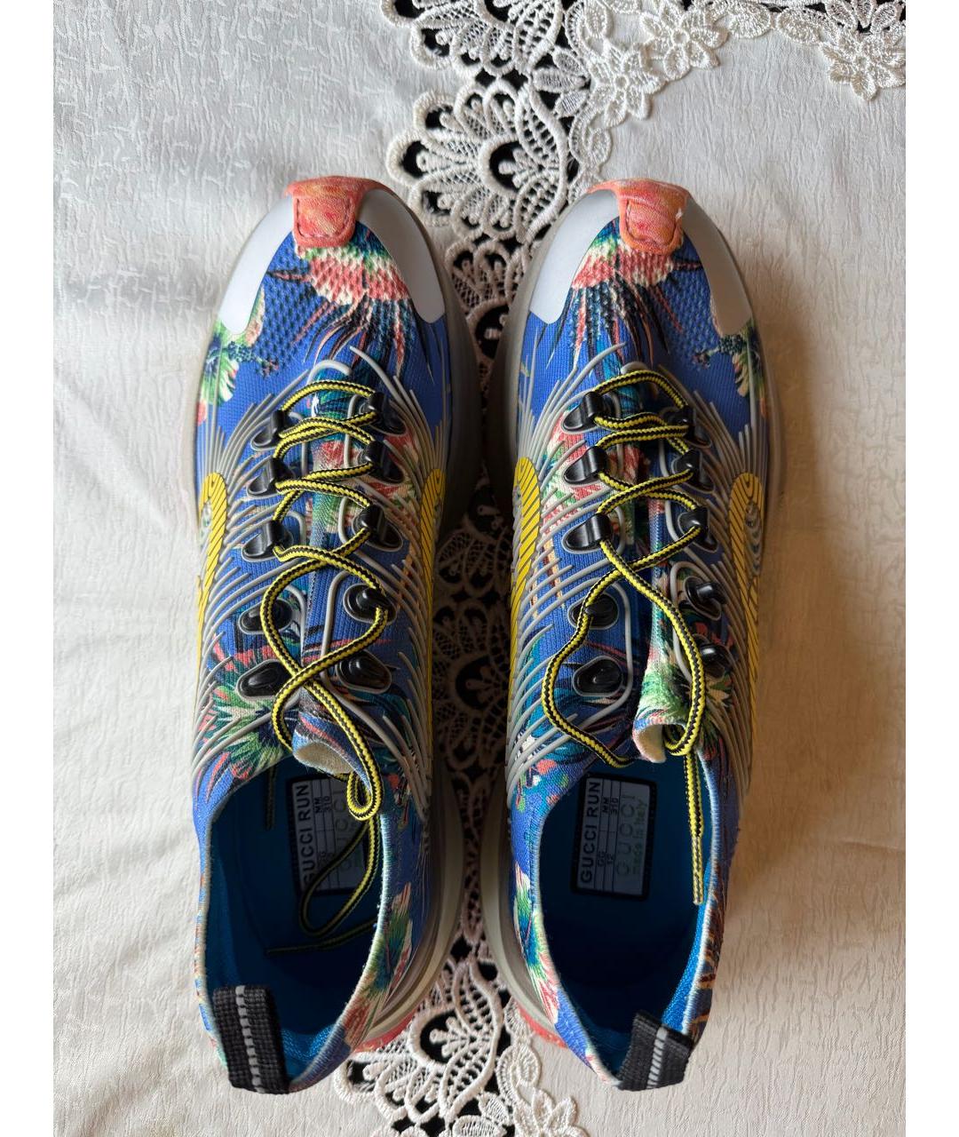 GUCCI Текстильные низкие кроссовки / кеды, фото 2