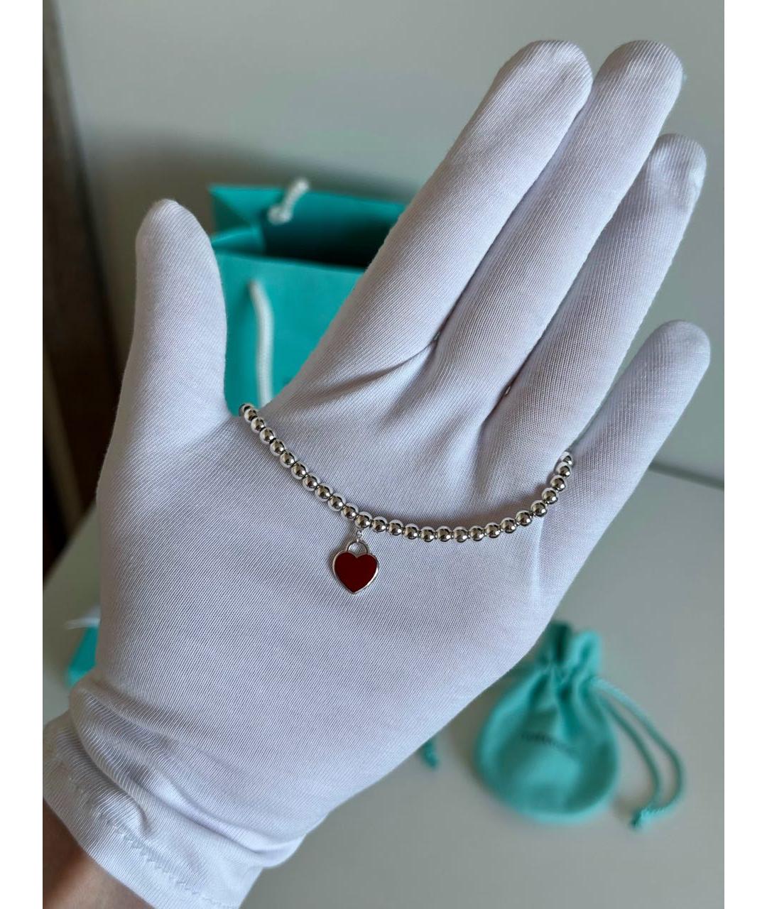 TIFFANY&CO Красный серебряный браслет, фото 2