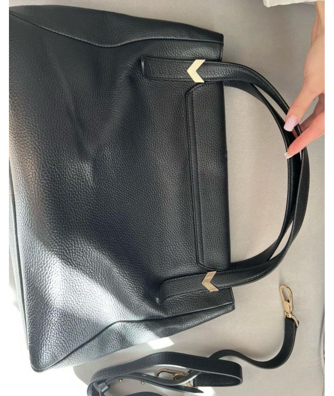 VERSACE COLLECTION Черная кожаная сумка с короткими ручками, фото 2