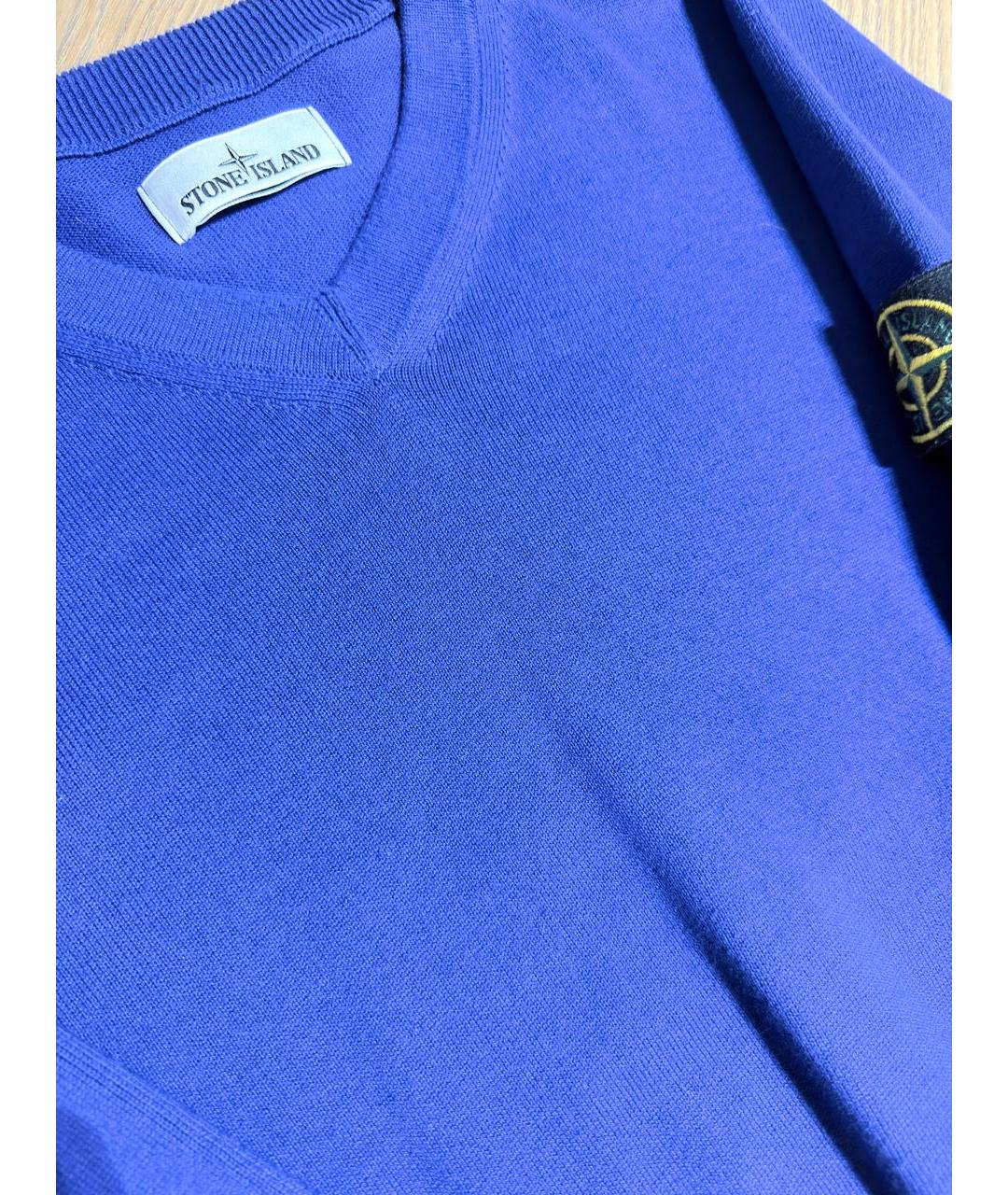 STONE ISLAND Синий хлопковый джемпер / свитер, фото 2