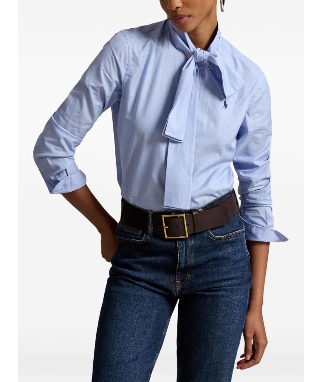 POLO RALPH LAUREN Голубая хлопковая рубашка, фото 4