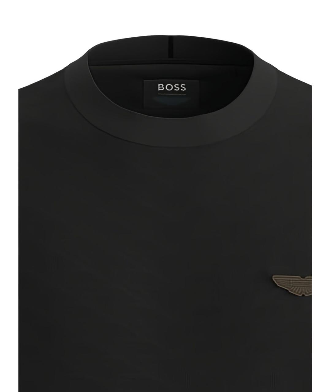 HUGO BOSS Черная хлопковая футболка, фото 2