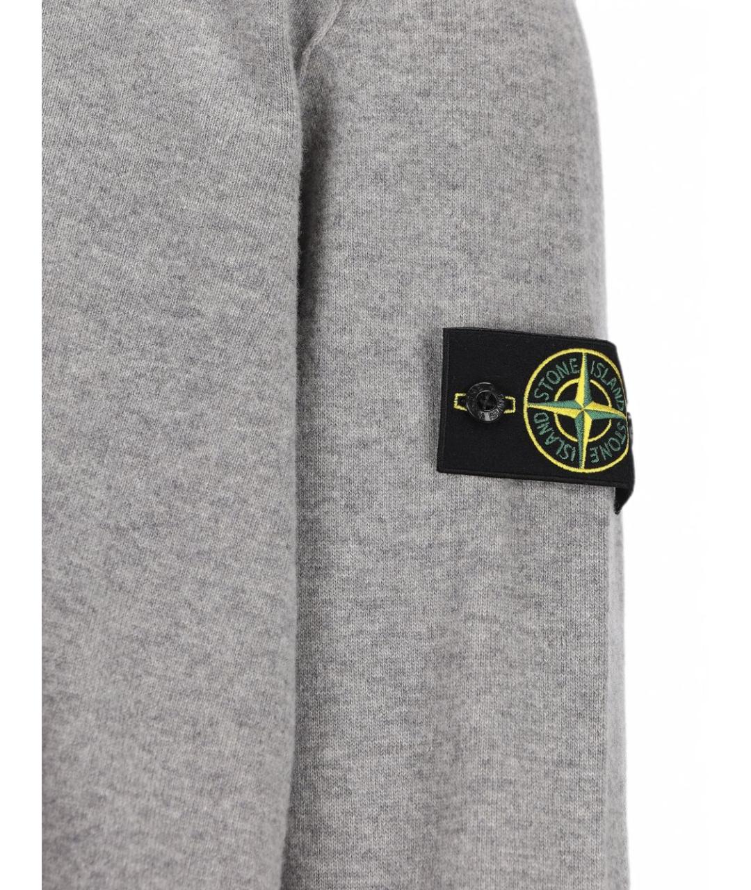 STONE ISLAND Серый шерстяной джемпер / свитер, фото 4