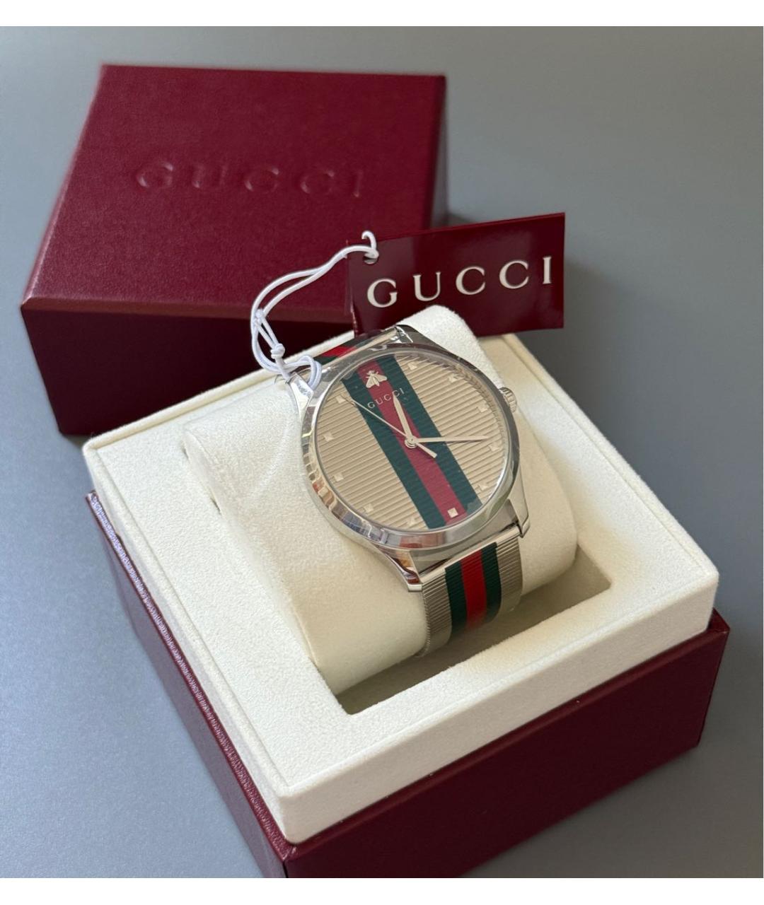 GUCCI Серебряные стальные часы, фото 2