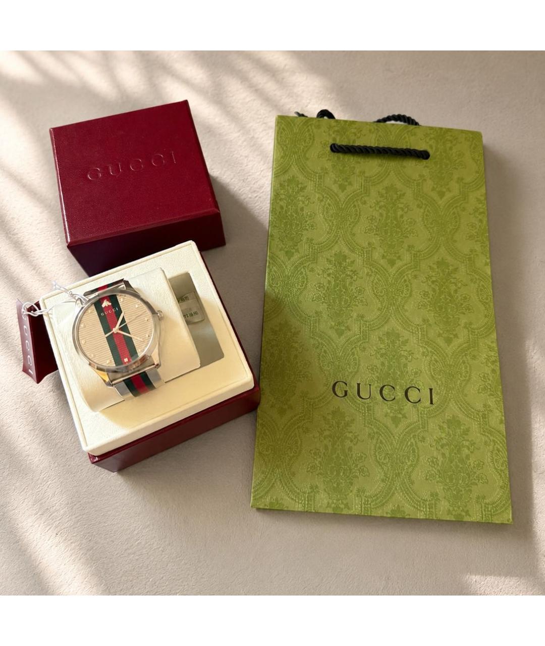 GUCCI Серебряные стальные часы, фото 6