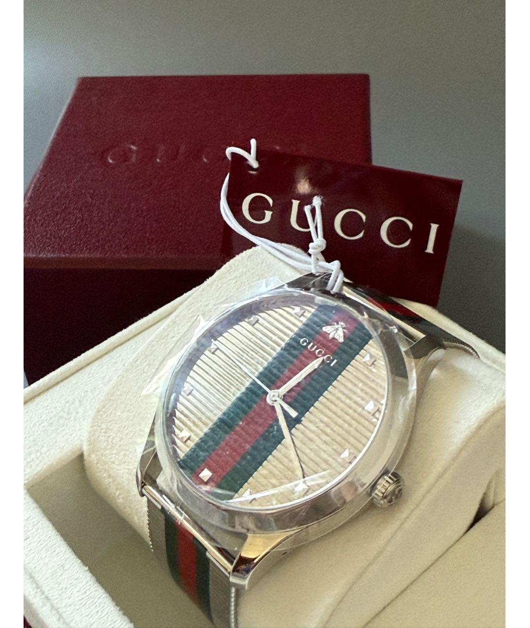 GUCCI Серебряные стальные часы, фото 8