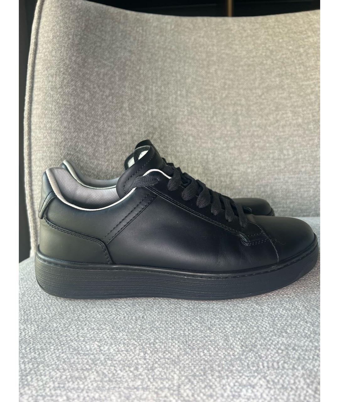 BOTTEGA VENETA Черные кожаные низкие кроссовки / кеды, фото 6