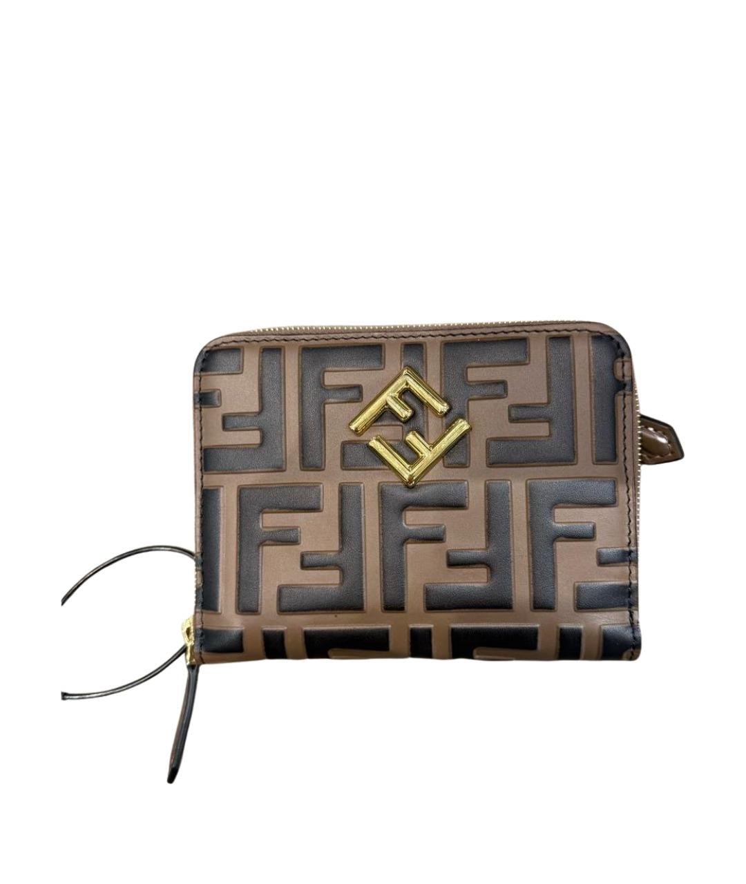 FENDI Коричневый кожаный кошелек, фото 1