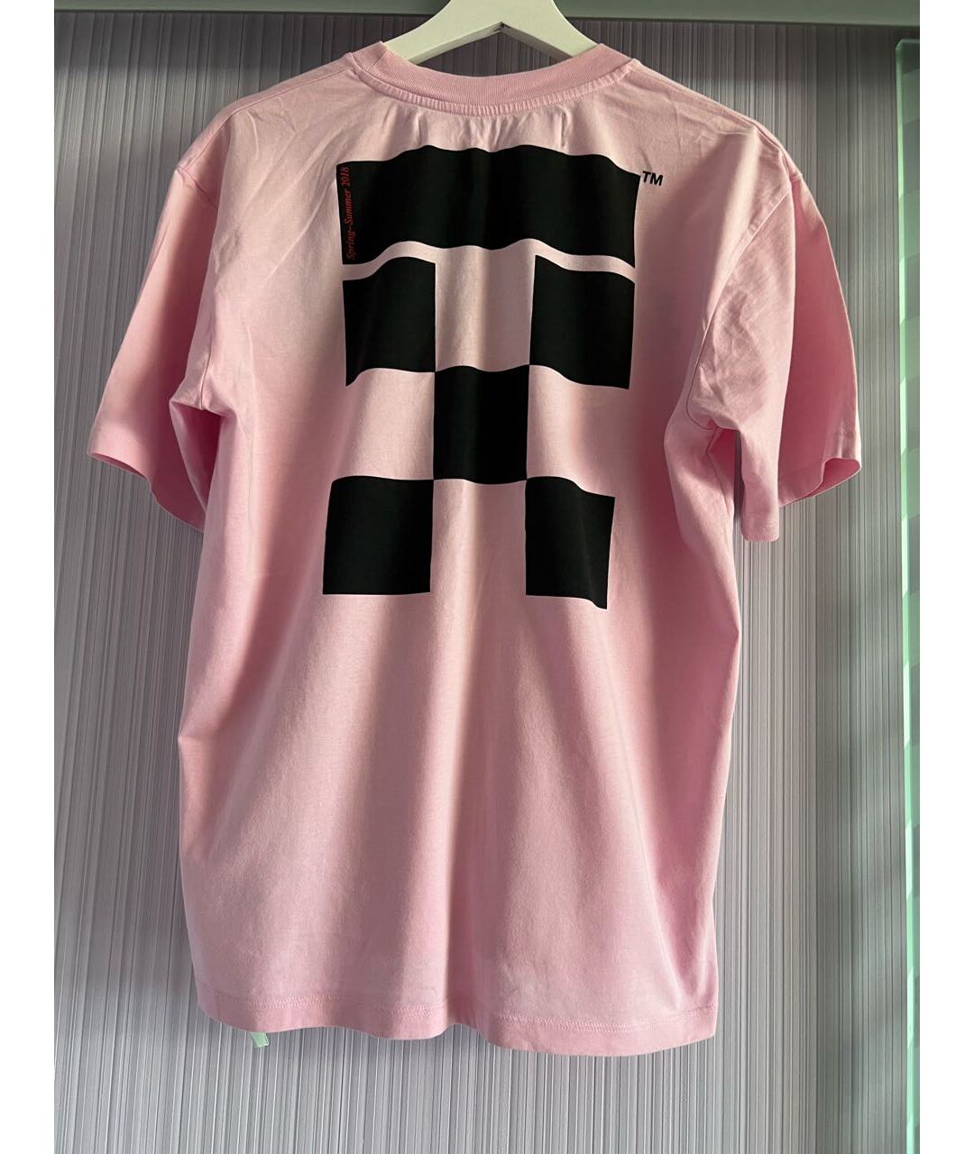 OFF-WHITE Розовая хлопковая футболка, фото 2