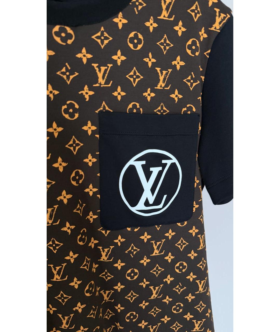 LOUIS VUITTON Черная хлопковая футболка, фото 4