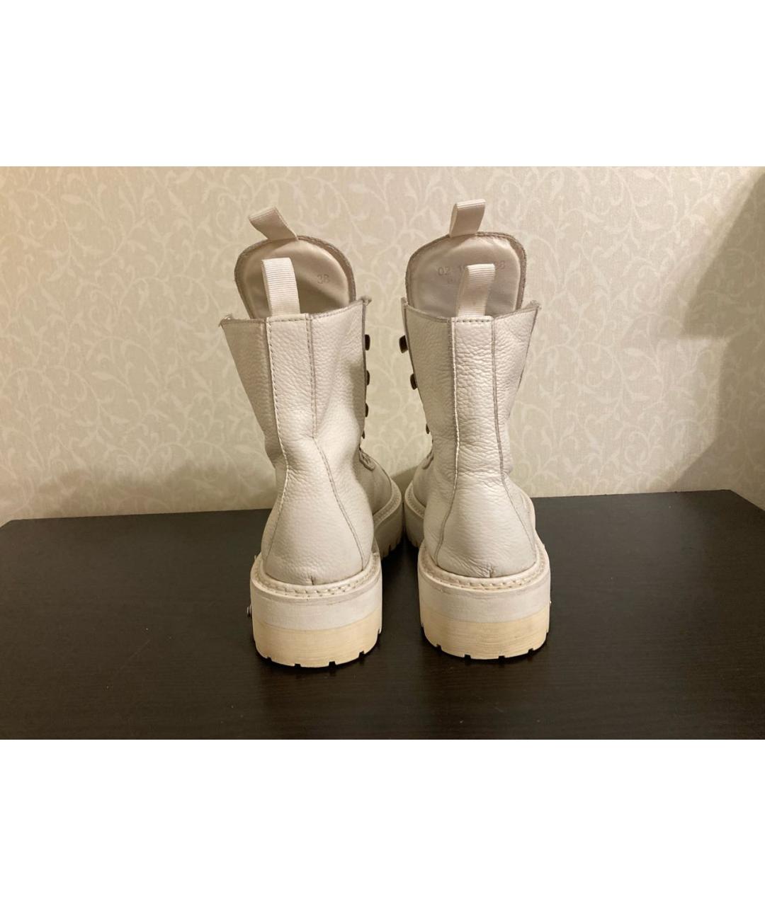 OFF-WHITE Белые кожаные ботинки, фото 4