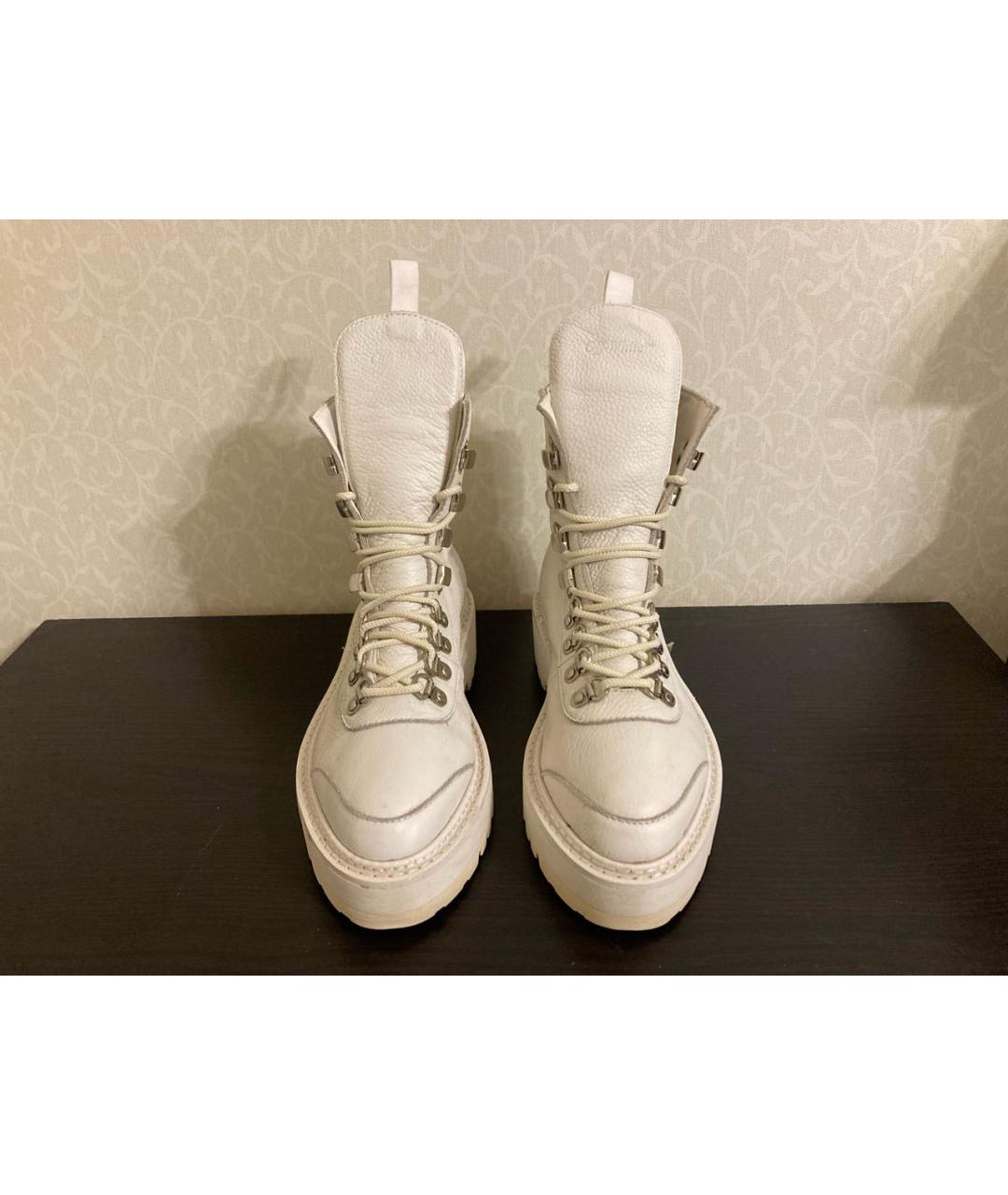 OFF-WHITE Белые кожаные ботинки, фото 2