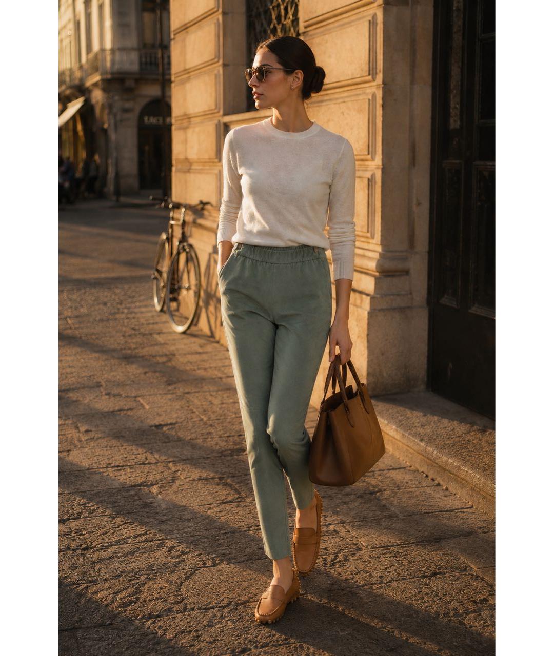 TOD'S Замшевые брюки узкие, фото 5