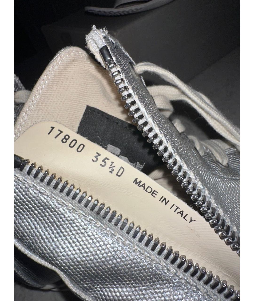 RICK OWENS DRKSHDW Серебряные кеды, фото 4