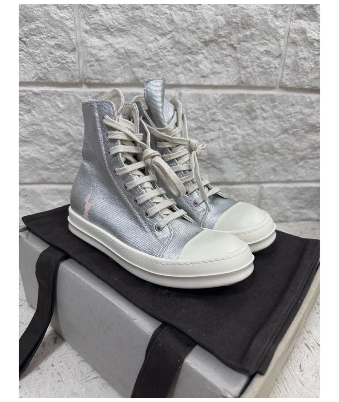 RICK OWENS DRKSHDW Серебряные кеды, фото 3
