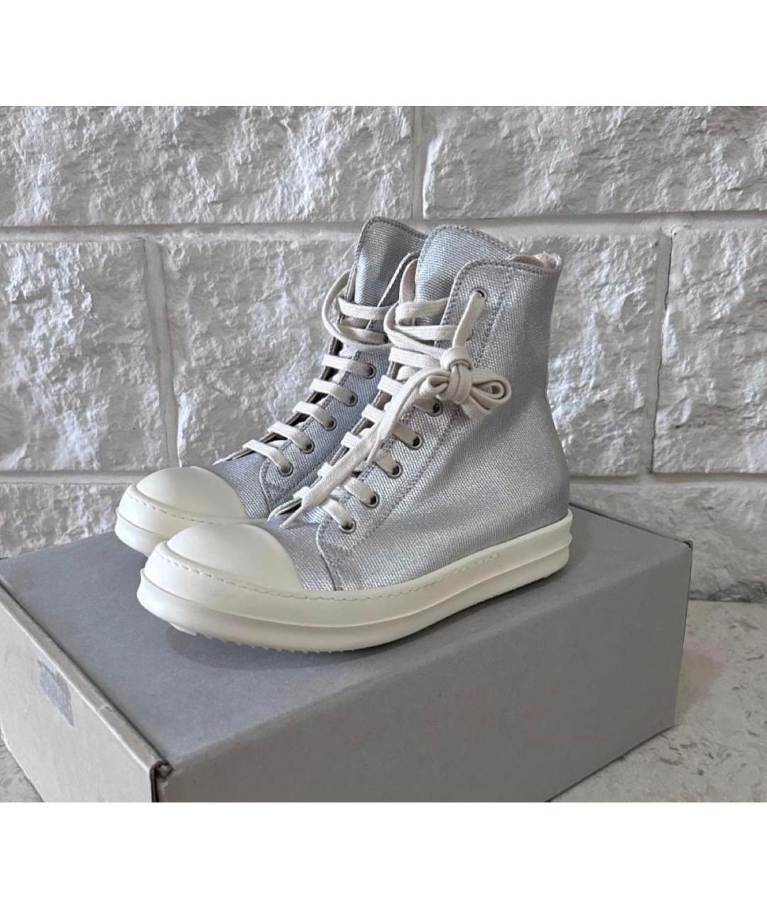 RICK OWENS DRKSHDW Серебряные кеды, фото 2