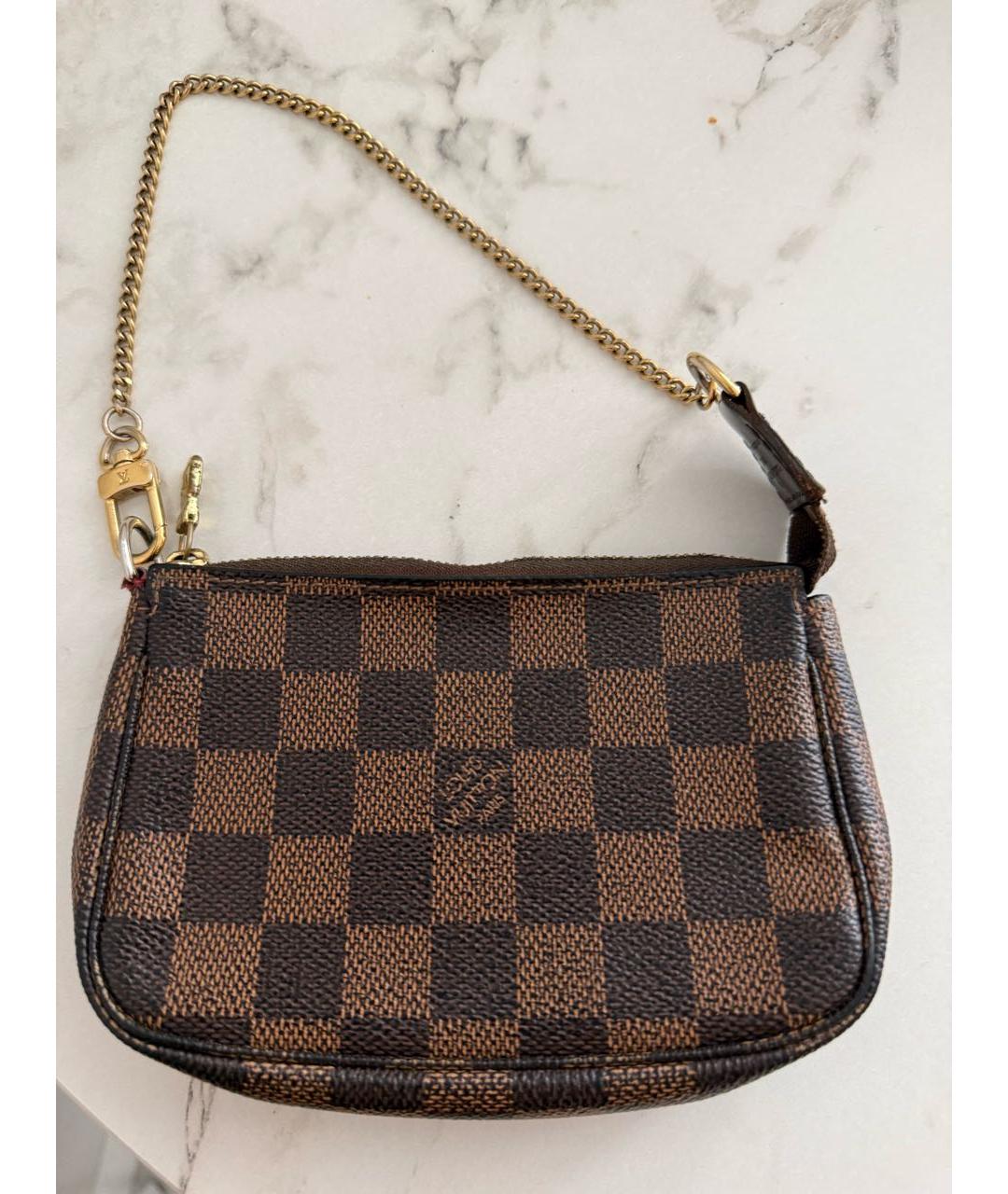 LOUIS VUITTON Коричневая канва сумка с короткими ручками, фото 7