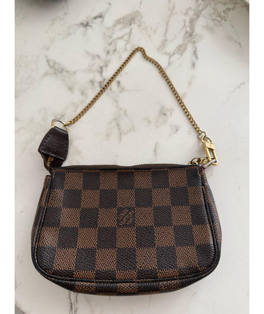 LOUIS VUITTON Коричневая канва сумка с короткими ручками, фото 4