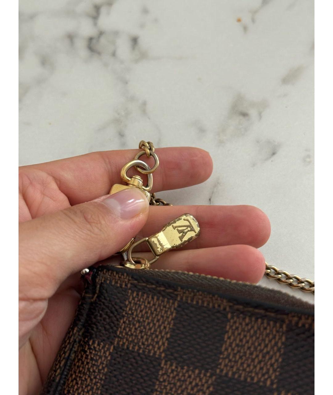 LOUIS VUITTON Коричневая канва сумка с короткими ручками, фото 3
