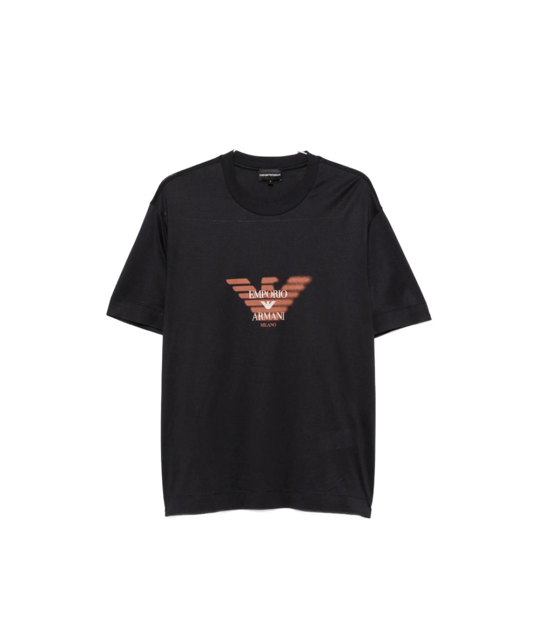 EMPORIO ARMANI Черная хлопковая футболка, фото 1