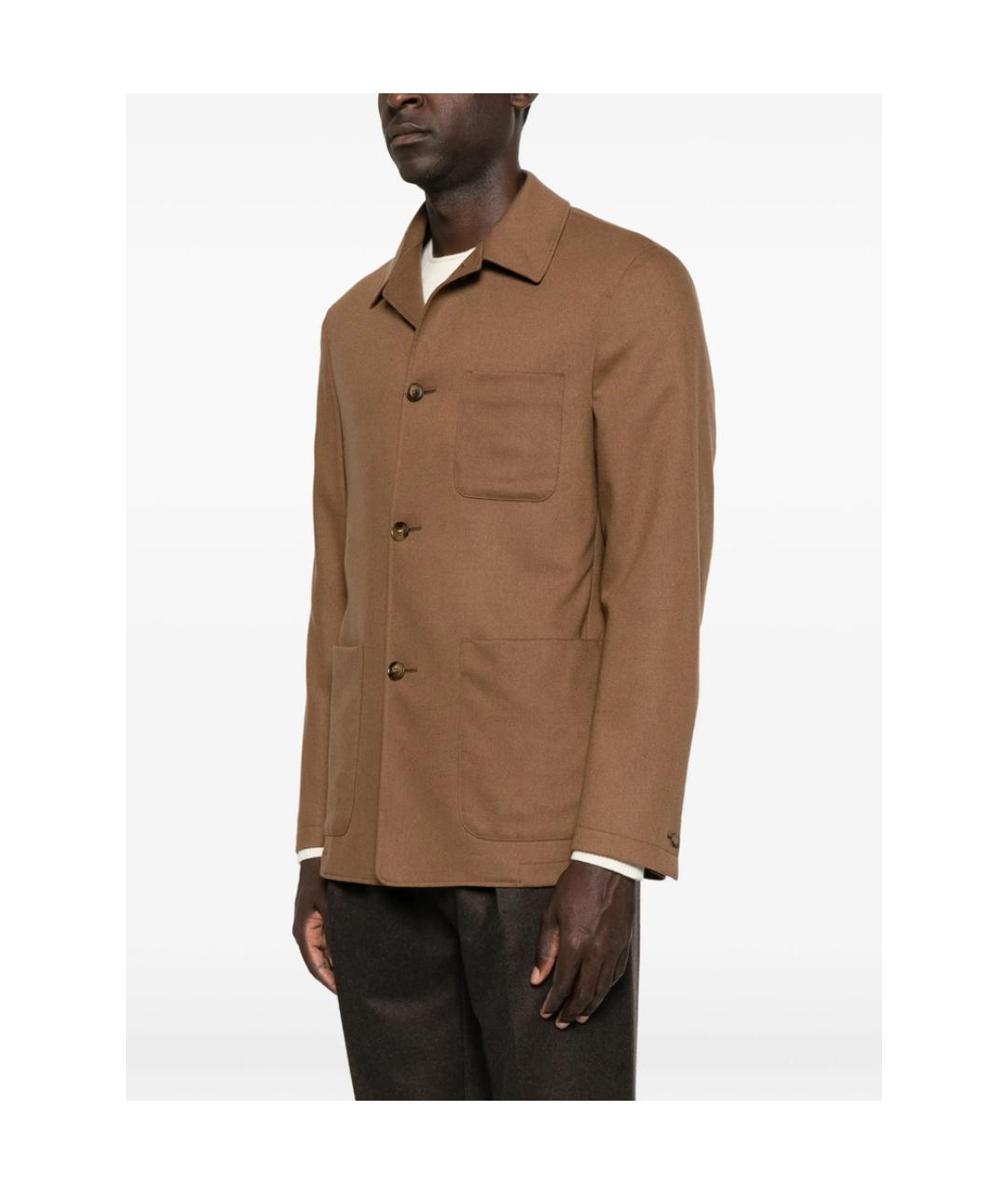 CANALI Коричневая шерстяная куртка, фото 4