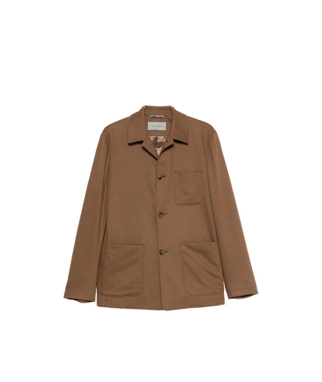 CANALI Коричневая шерстяная куртка, фото 1