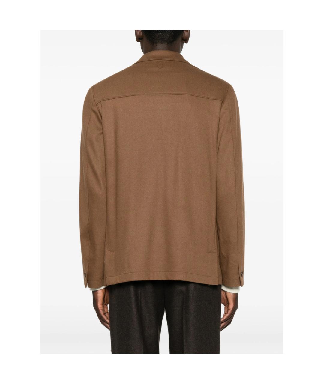 CANALI Коричневая шерстяная куртка, фото 5