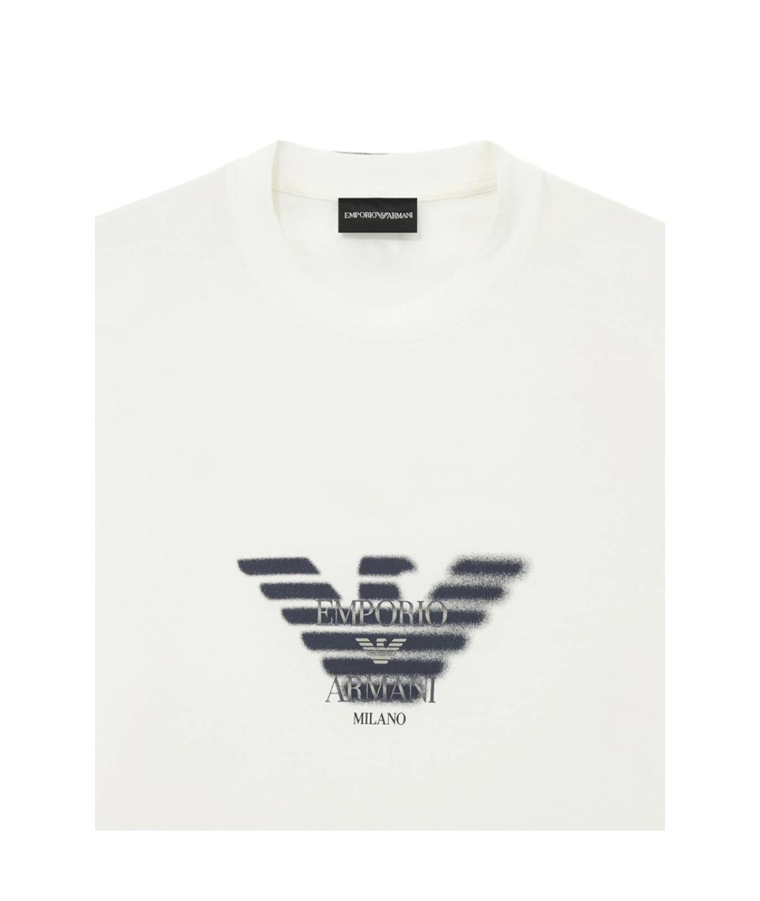 EMPORIO ARMANI Белая хлопковая футболка, фото 3