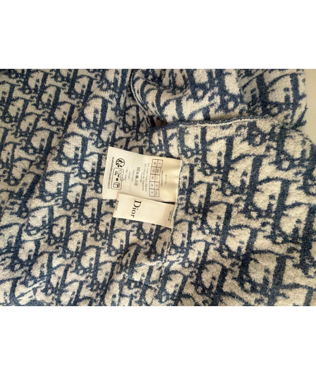 CHRISTIAN DIOR Голубая хлопковая спортивная куртка, фото 4