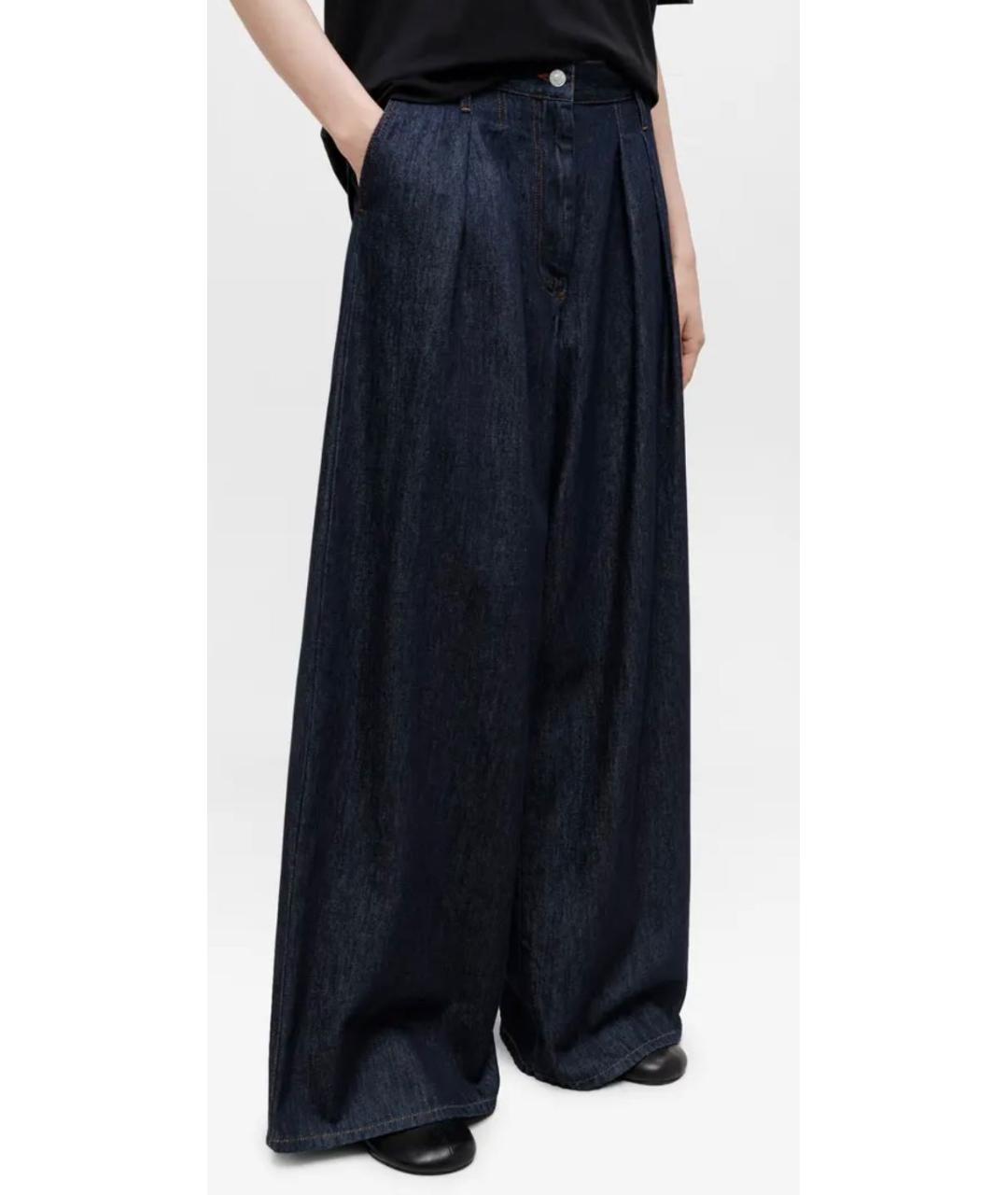 DRIES VAN NOTEN Темно-синие хлопковые джинсы клеш, фото 7