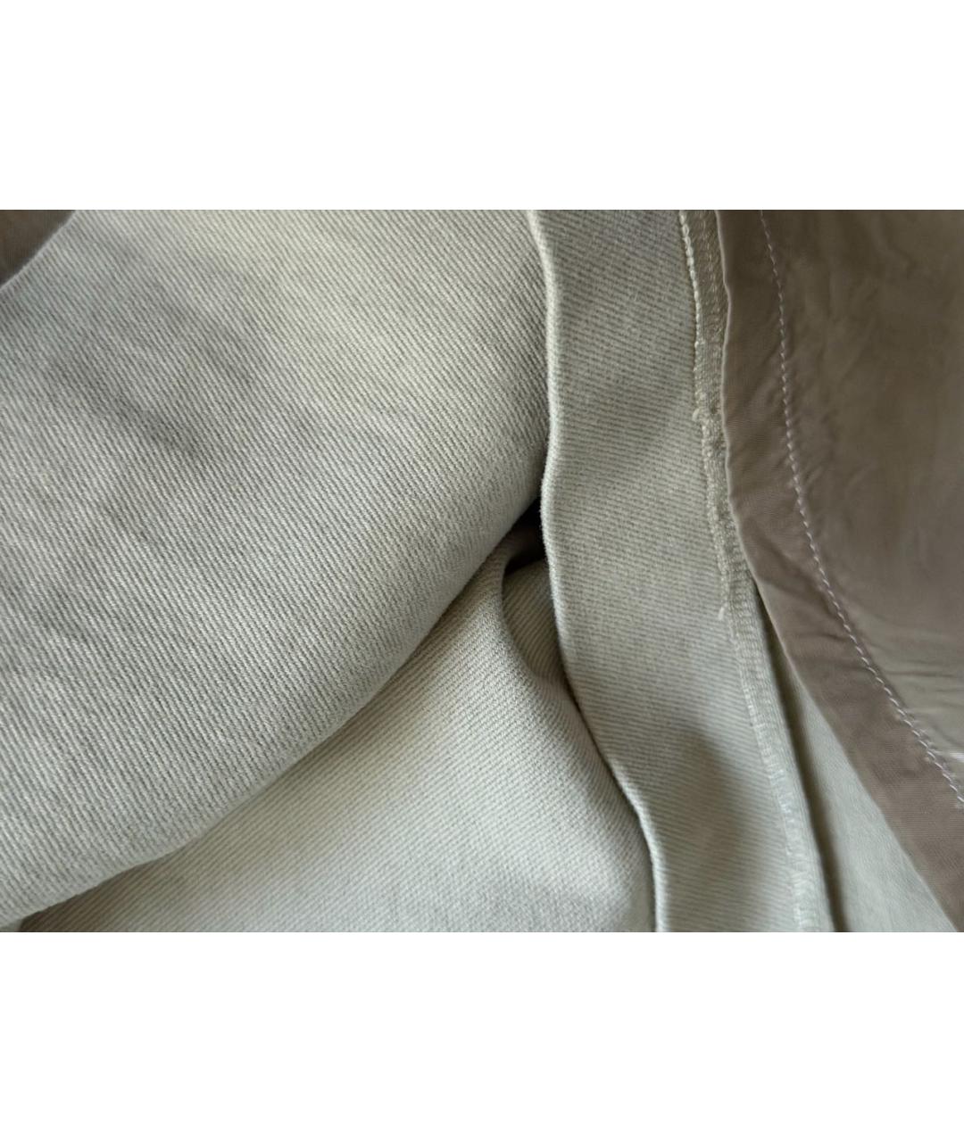 JIL SANDER Бежевая хлопко-эластановая юбка миди, фото 8