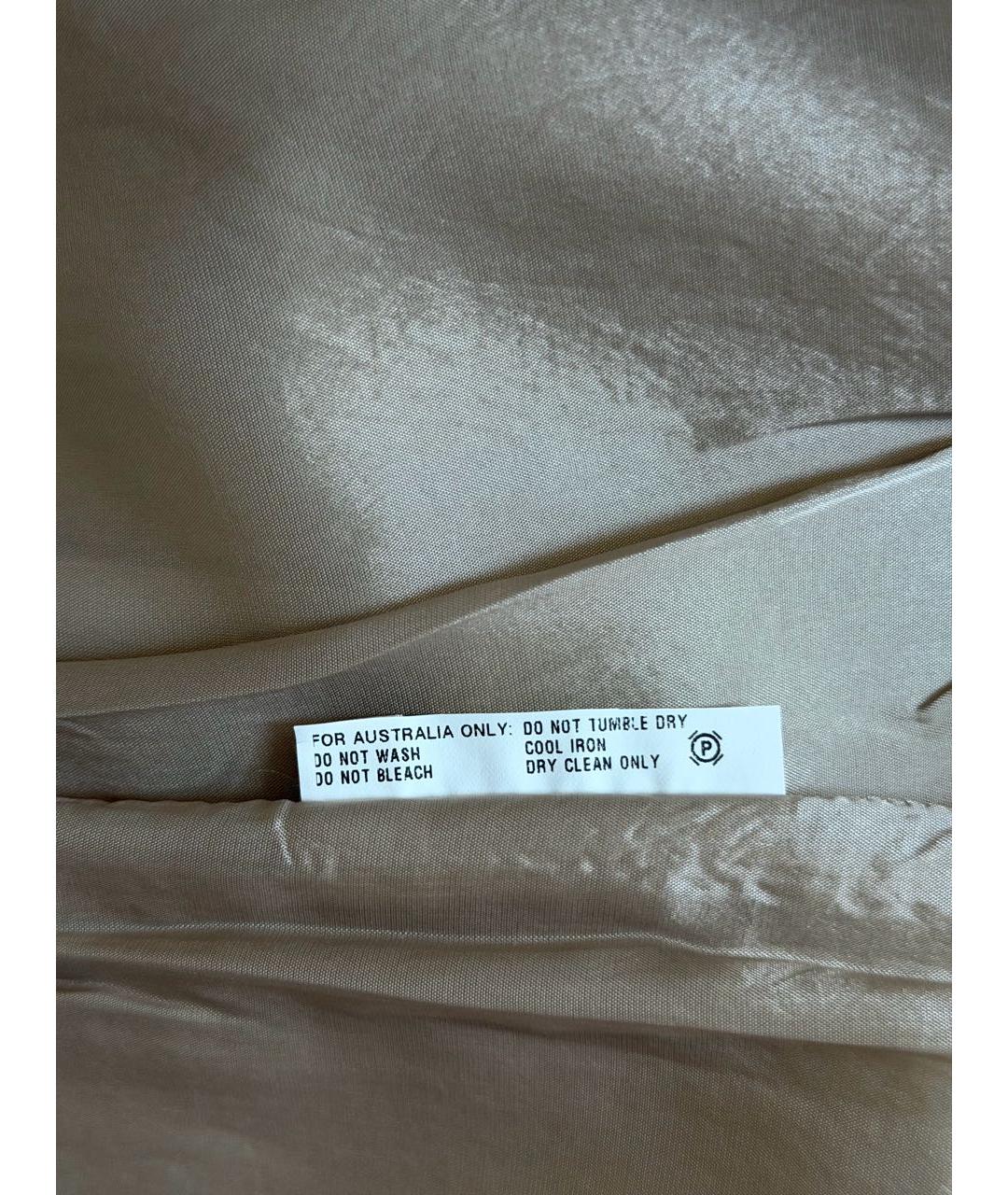 JIL SANDER Бежевая хлопко-эластановая юбка миди, фото 6