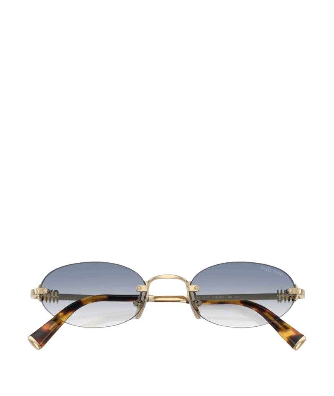 MIU MIU Голубые металлические солнцезащитные очки, фото 1