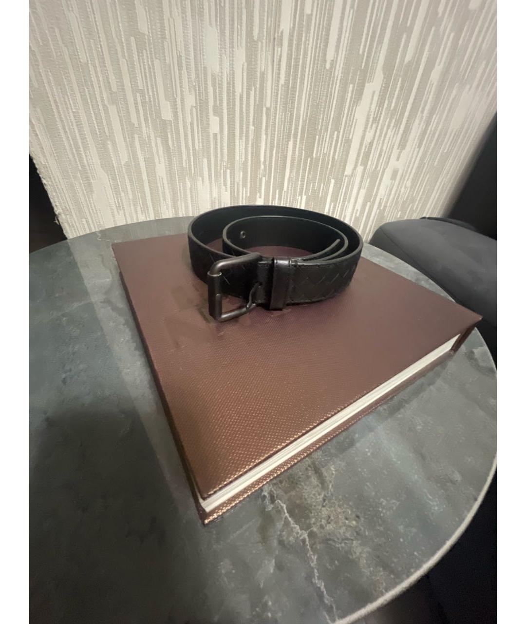 BOTTEGA VENETA Черный кожаный ремень, фото 4