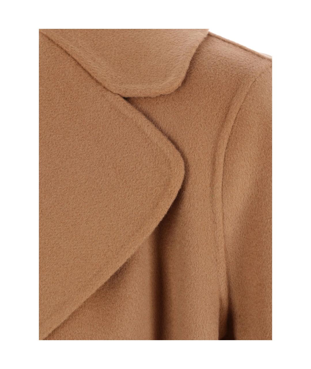 'S MAX MARA Коричневое шерстяное пальто, фото 3