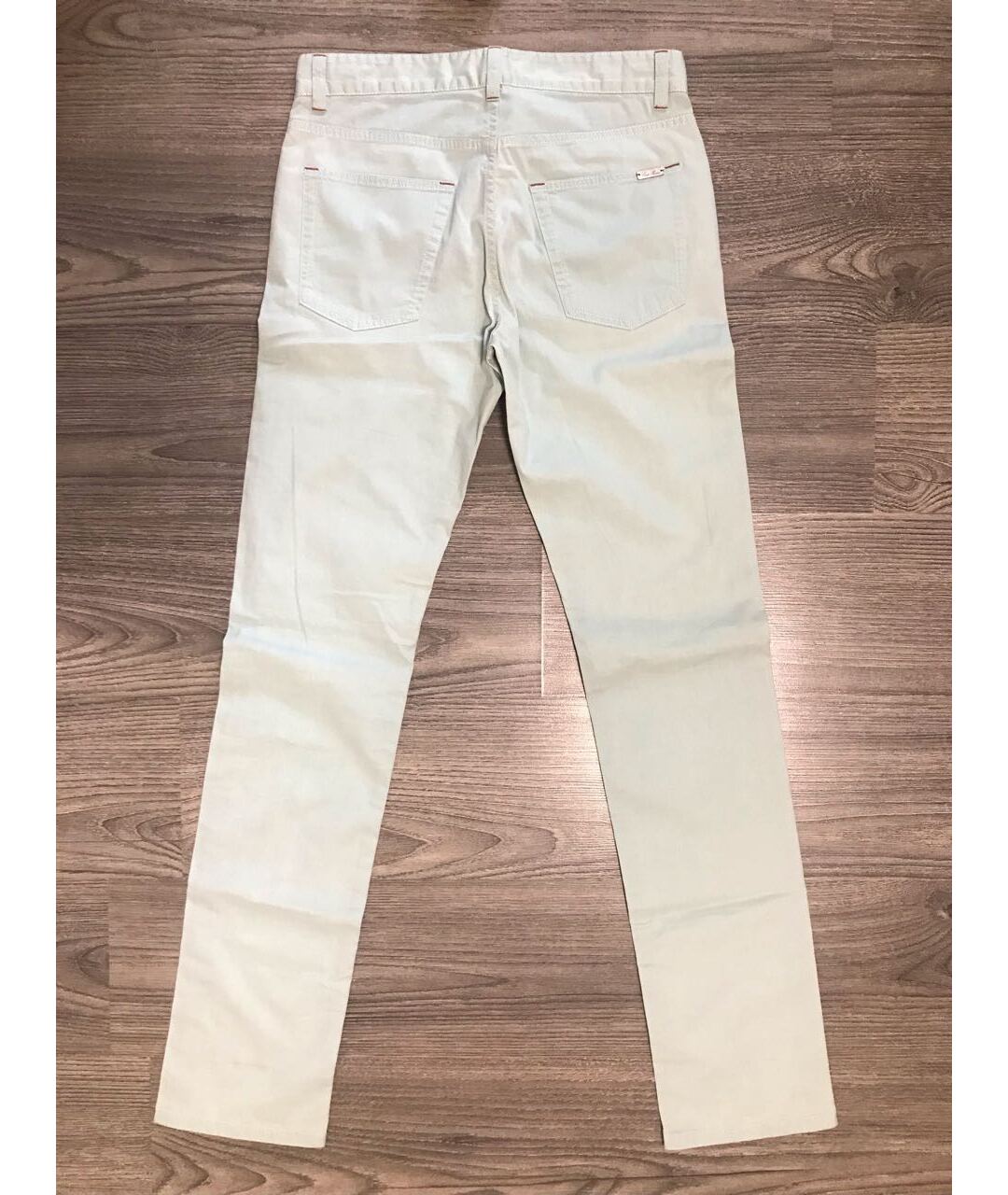 LORO PIANA Бирюзовые хлопко-эластановые прямые джинсы, фото 2