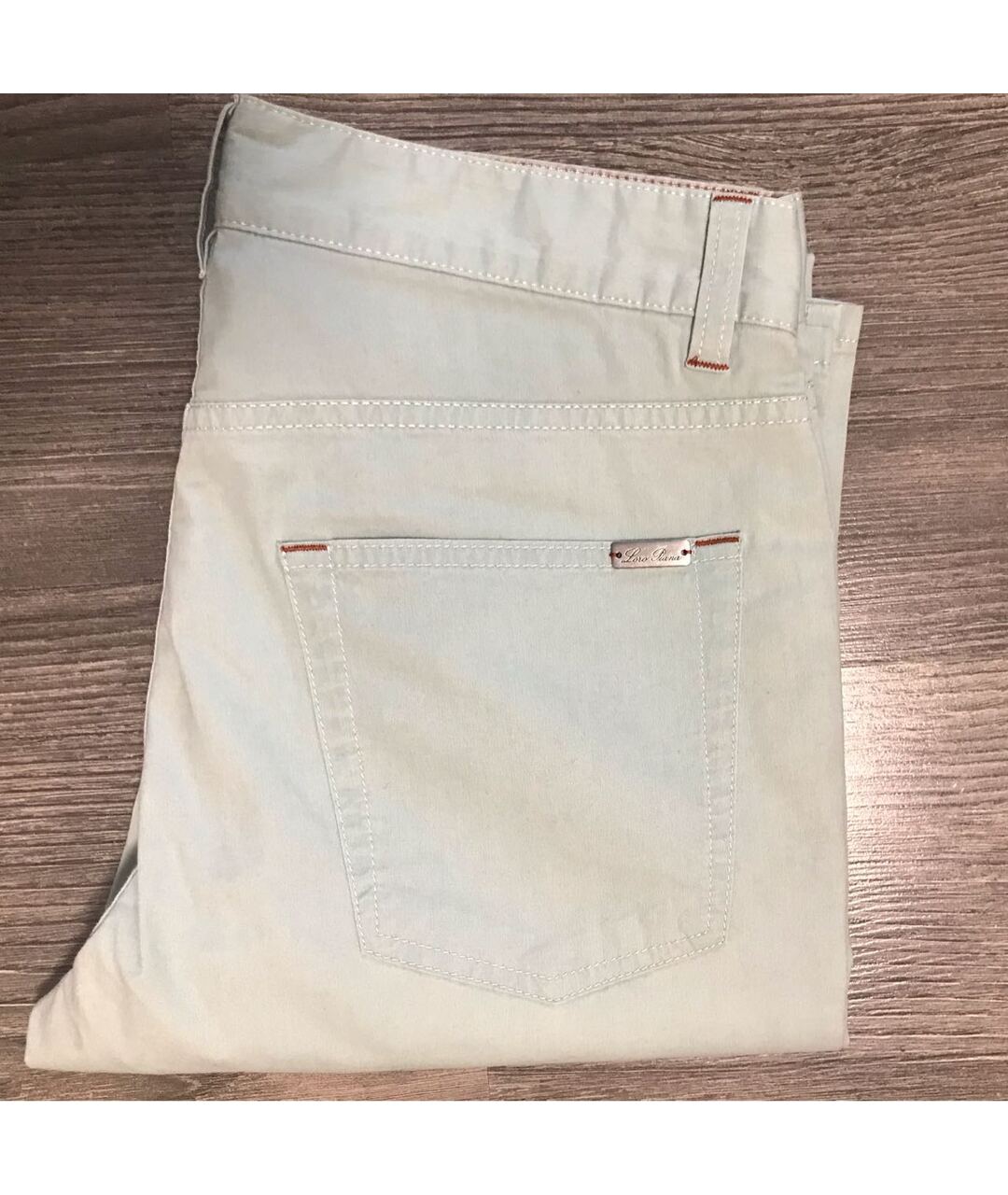 LORO PIANA Бирюзовые хлопко-эластановые прямые джинсы, фото 4