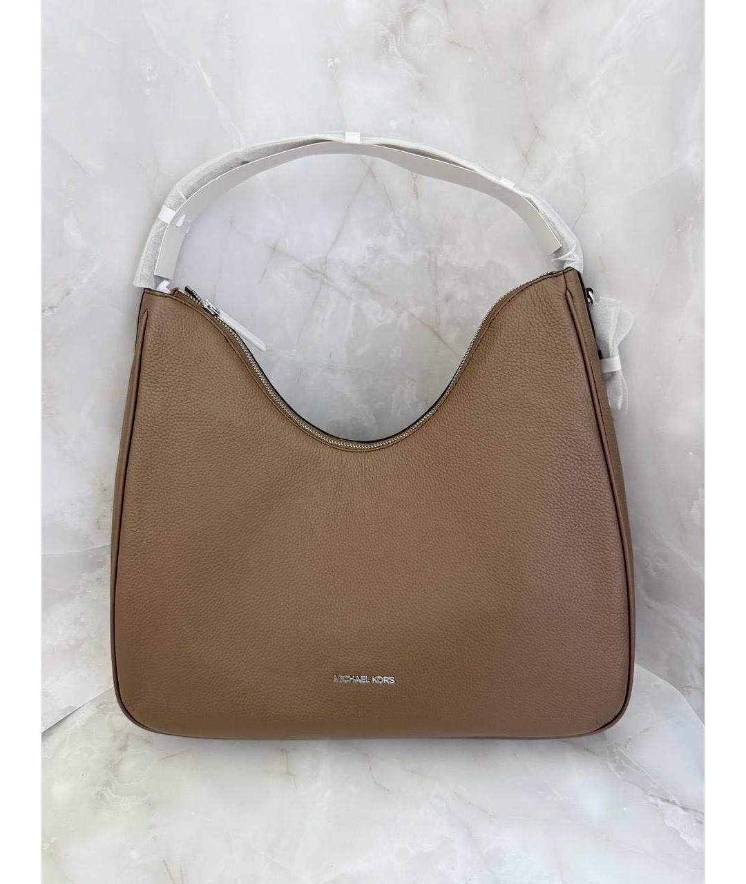 MICHAEL KORS Бежевая кожаная сумка тоут, фото 4