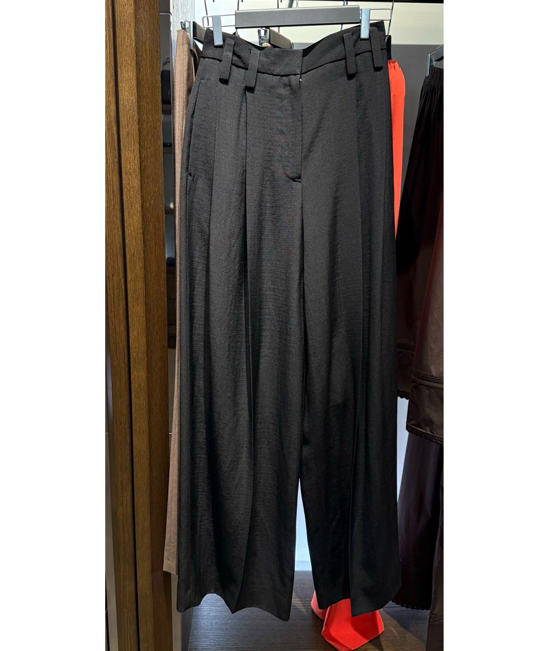 JIL SANDER Черные шелковые брюки широкие, фото 3