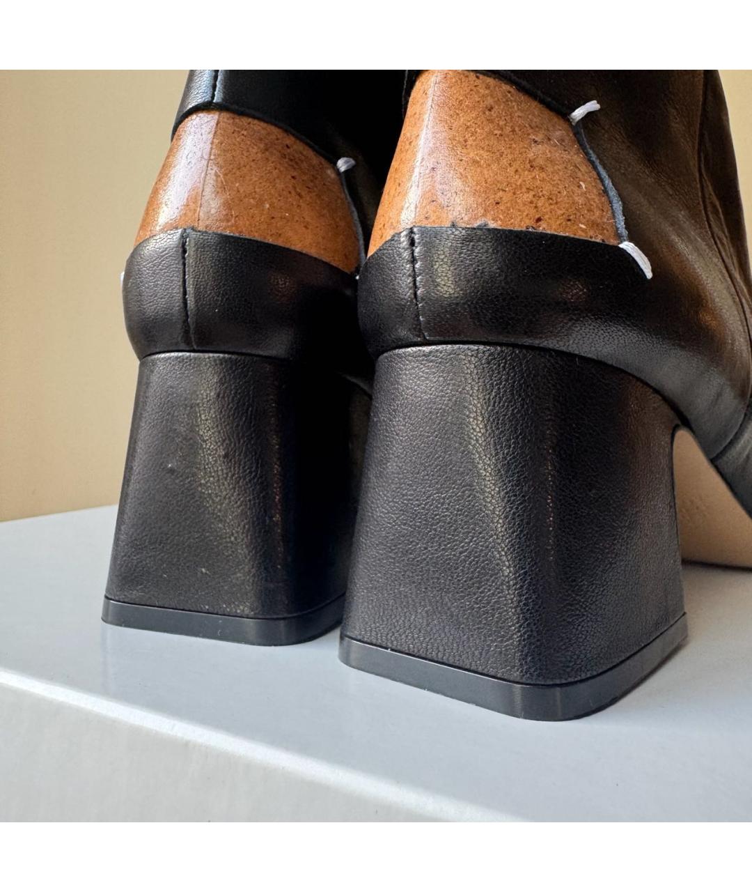 MAISON MARGIELA Черные кожаные ботильоны, фото 6