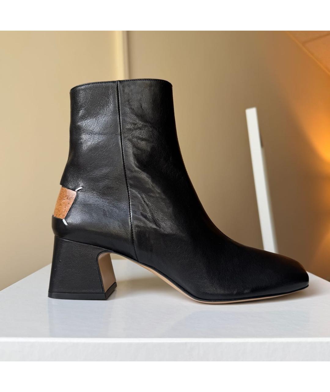 MAISON MARGIELA Черные кожаные ботильоны, фото 9