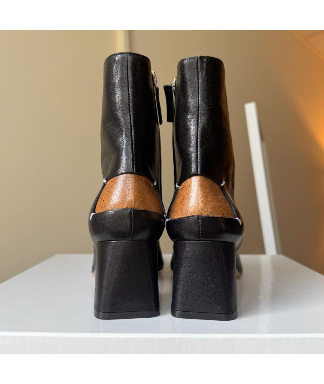 MAISON MARGIELA Черные кожаные ботильоны, фото 5