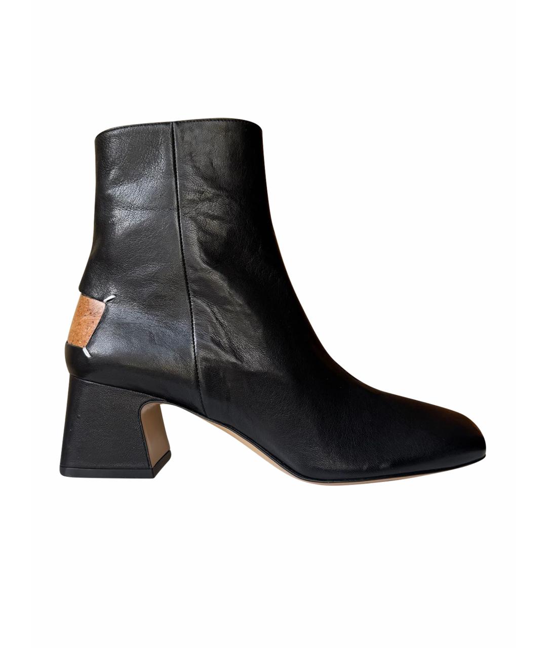 MAISON MARGIELA Черные кожаные ботильоны, фото 1