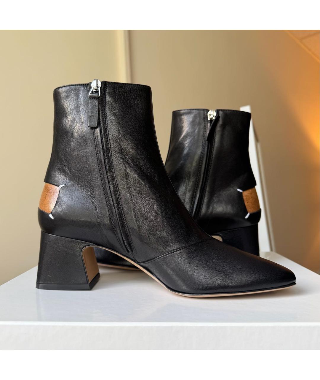 MAISON MARGIELA Черные кожаные ботильоны, фото 7