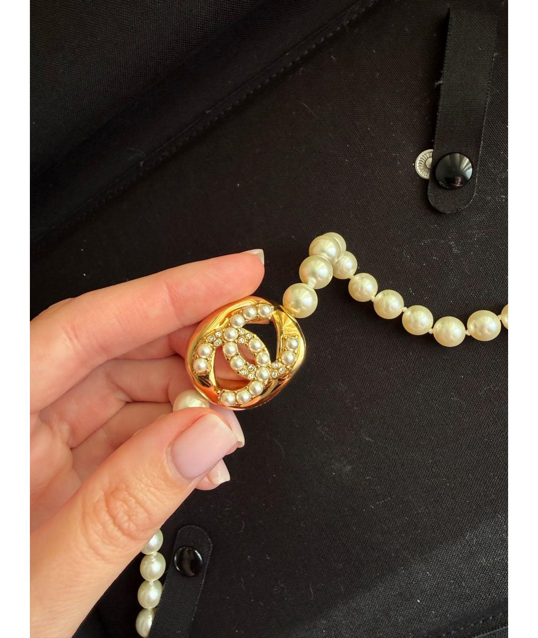 CHANEL Белое колье, фото 3