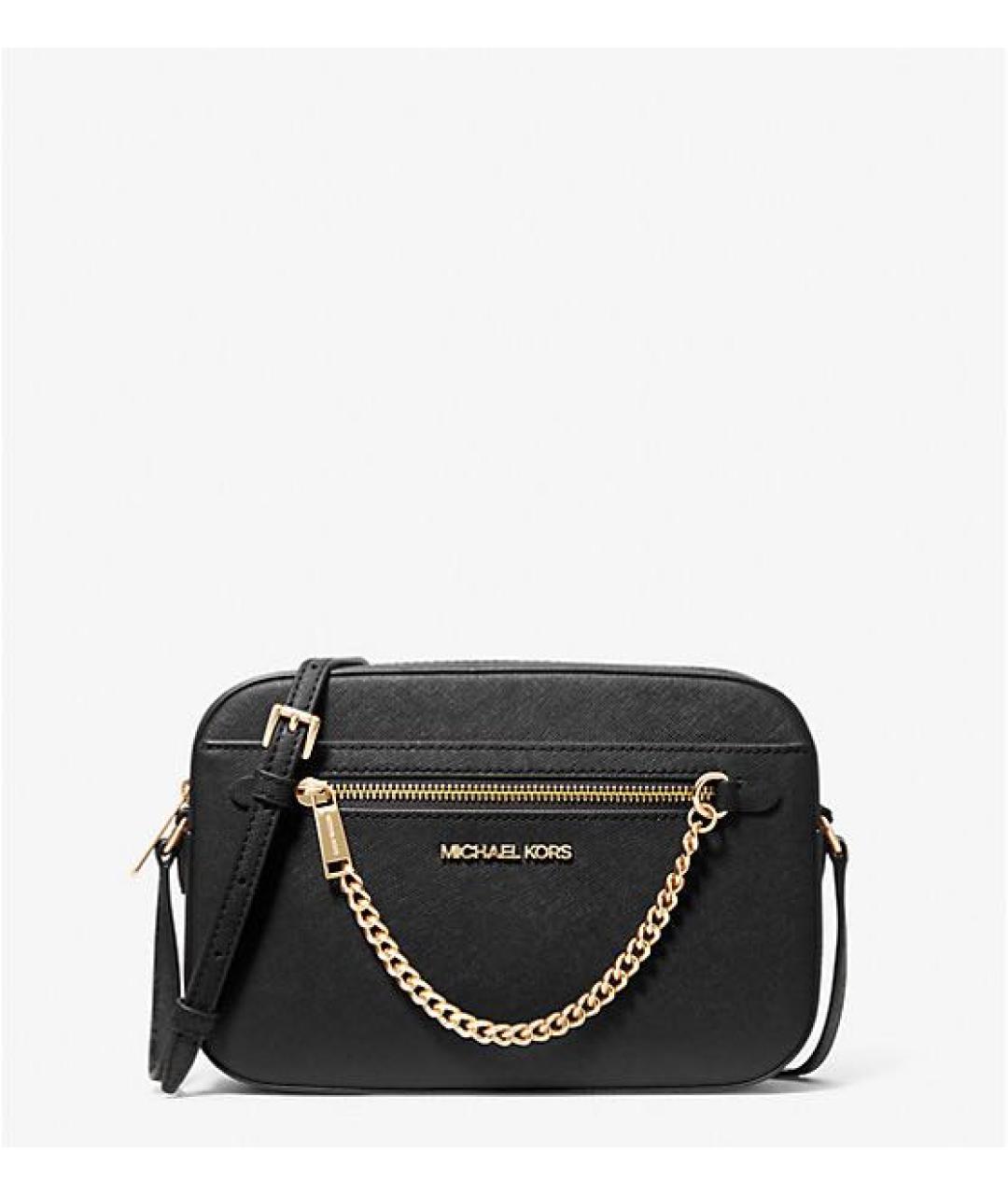 MICHAEL KORS Черная кожаная сумка через плечо, фото 8