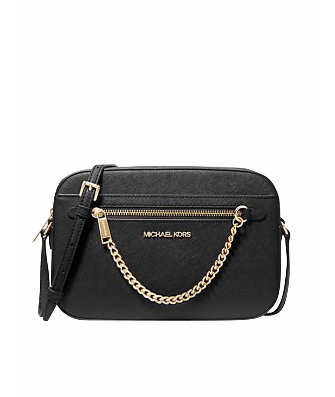 MICHAEL KORS Черная кожаная сумка через плечо, фото 1