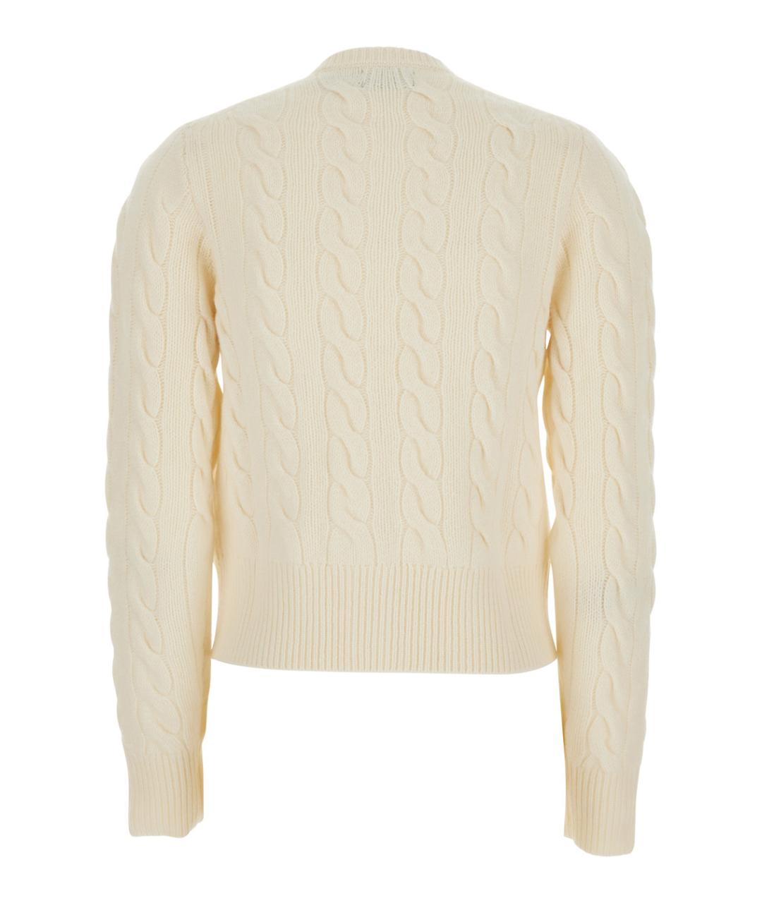 POLO RALPH LAUREN Белый шерстяной кардиган, фото 2