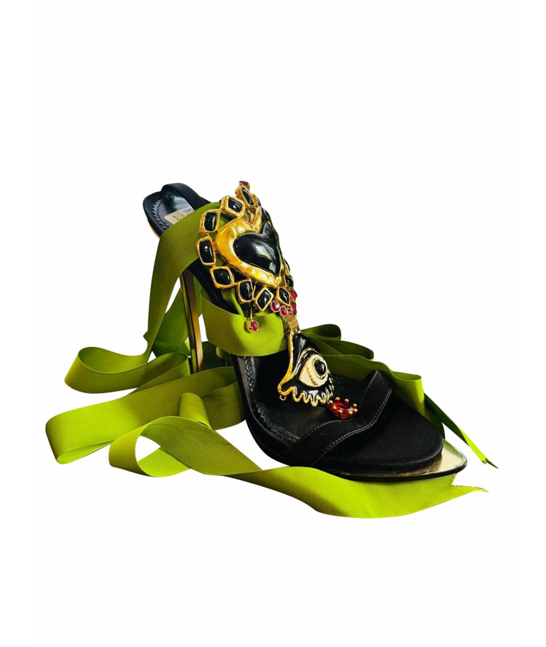 DSQUARED2 Зеленые текстильные босоножки, фото 1