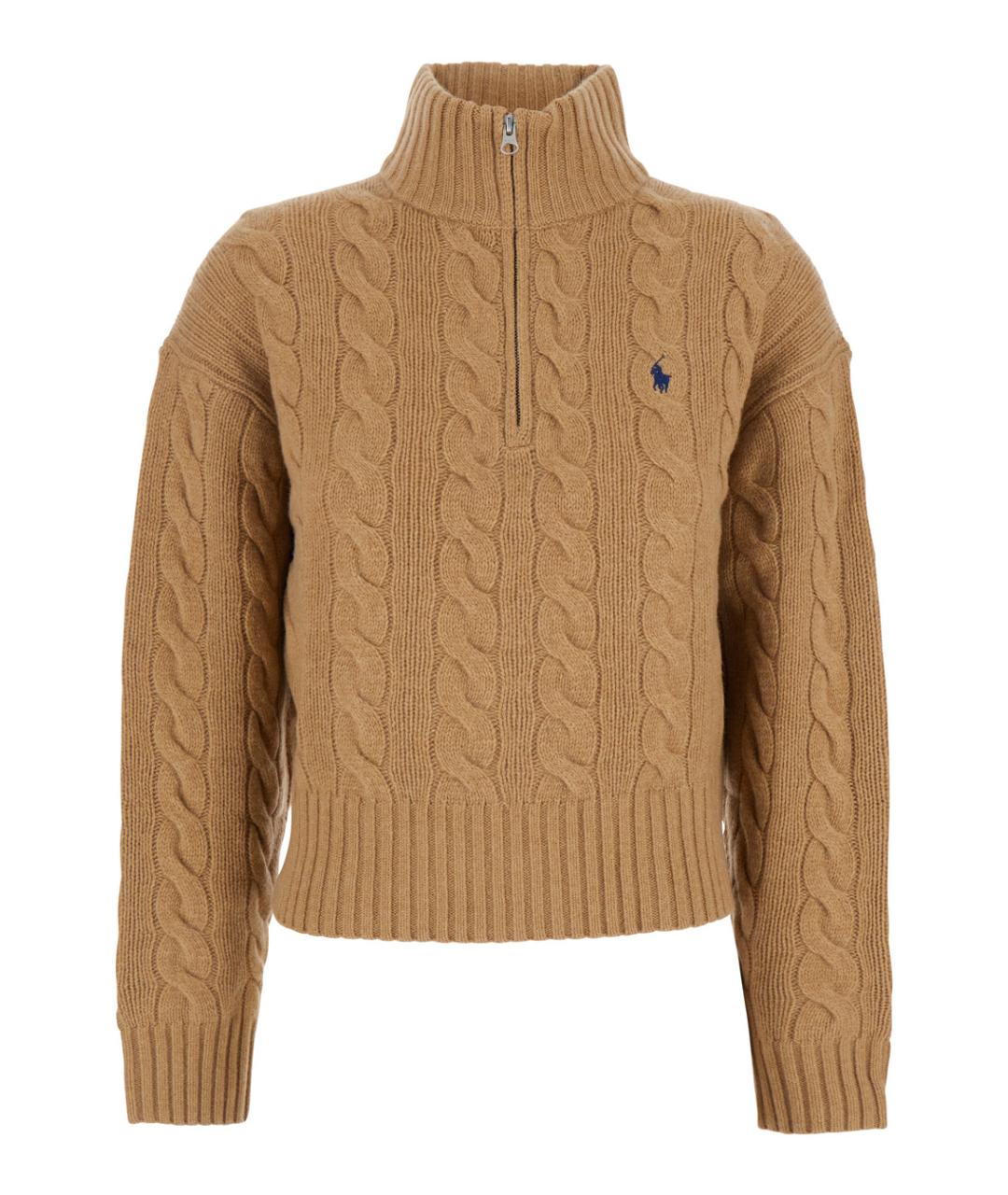 POLO RALPH LAUREN Бежевый шерстяной джемпер / свитер, фото 1